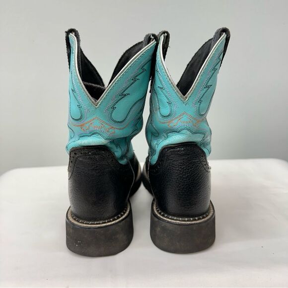 Justin ‘fat baby’ western cowgirl boots leather girls‎ woman's 6.5 - Picture 4 of 7